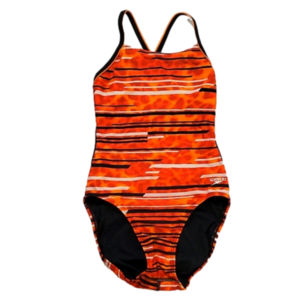 Speedo Orange One Piece Swimsuit Sz 26 XS